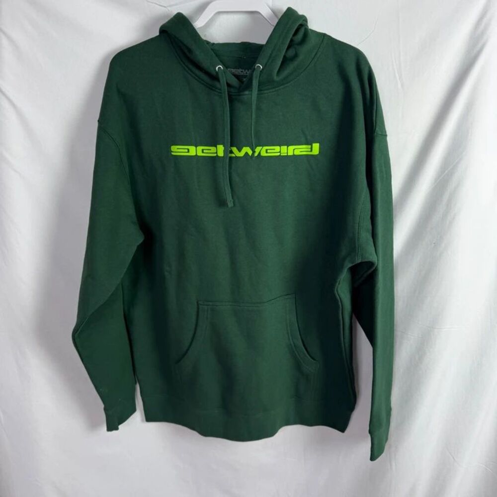 Get Weird Hoodie Sweatshirt Size XL Green NEW